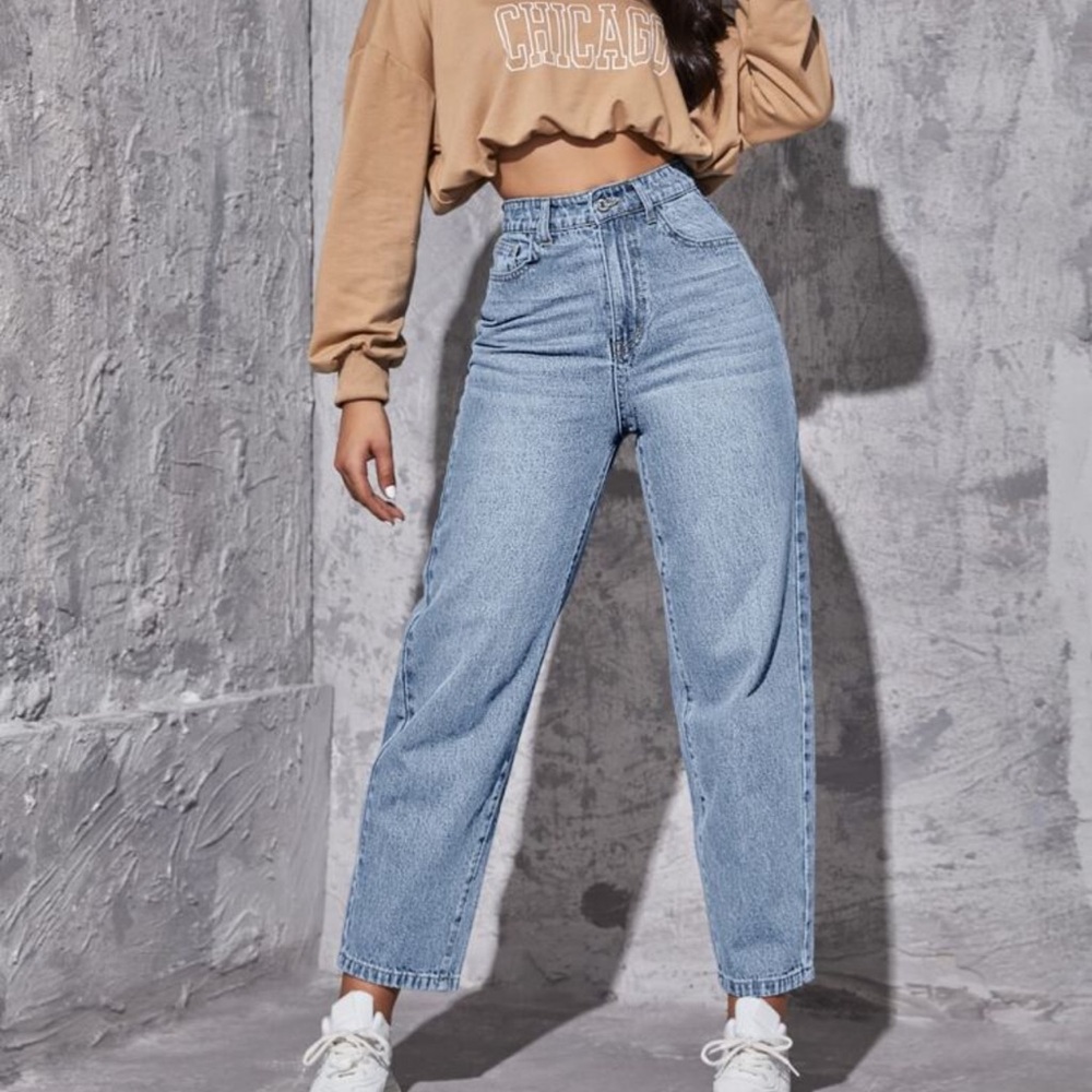 SHEIN Light Blue High Rise Women's Jeans